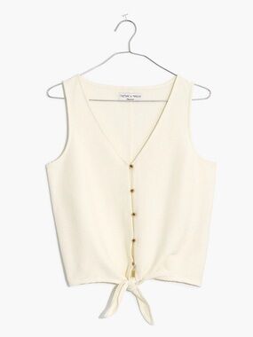 Madewell Texture & Thread Button-Front Tie Tank Top